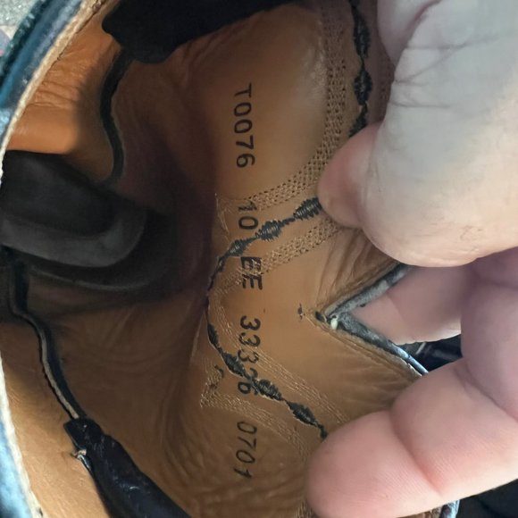 Vintage Lucchese 2000 Hand Made Black Ostrich Dress Roper Boot - Picture 3 of 12